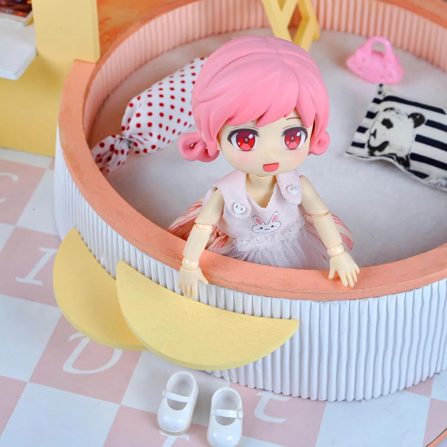YMY Movable Joint Doll Ob11 1/12 Bjd Toys Including Gsc Doll Head Body Clothes Shoes （Yuduo）