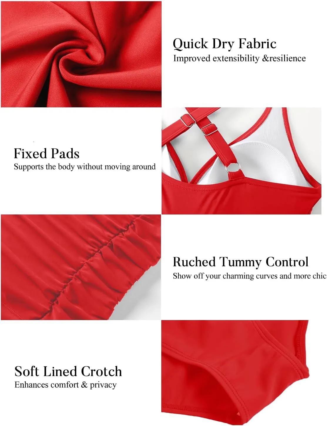YNIQUE Women's One Piece Bathing Suits Tummy Control Swimsuits V Neck Ruched Slimming Swimwear