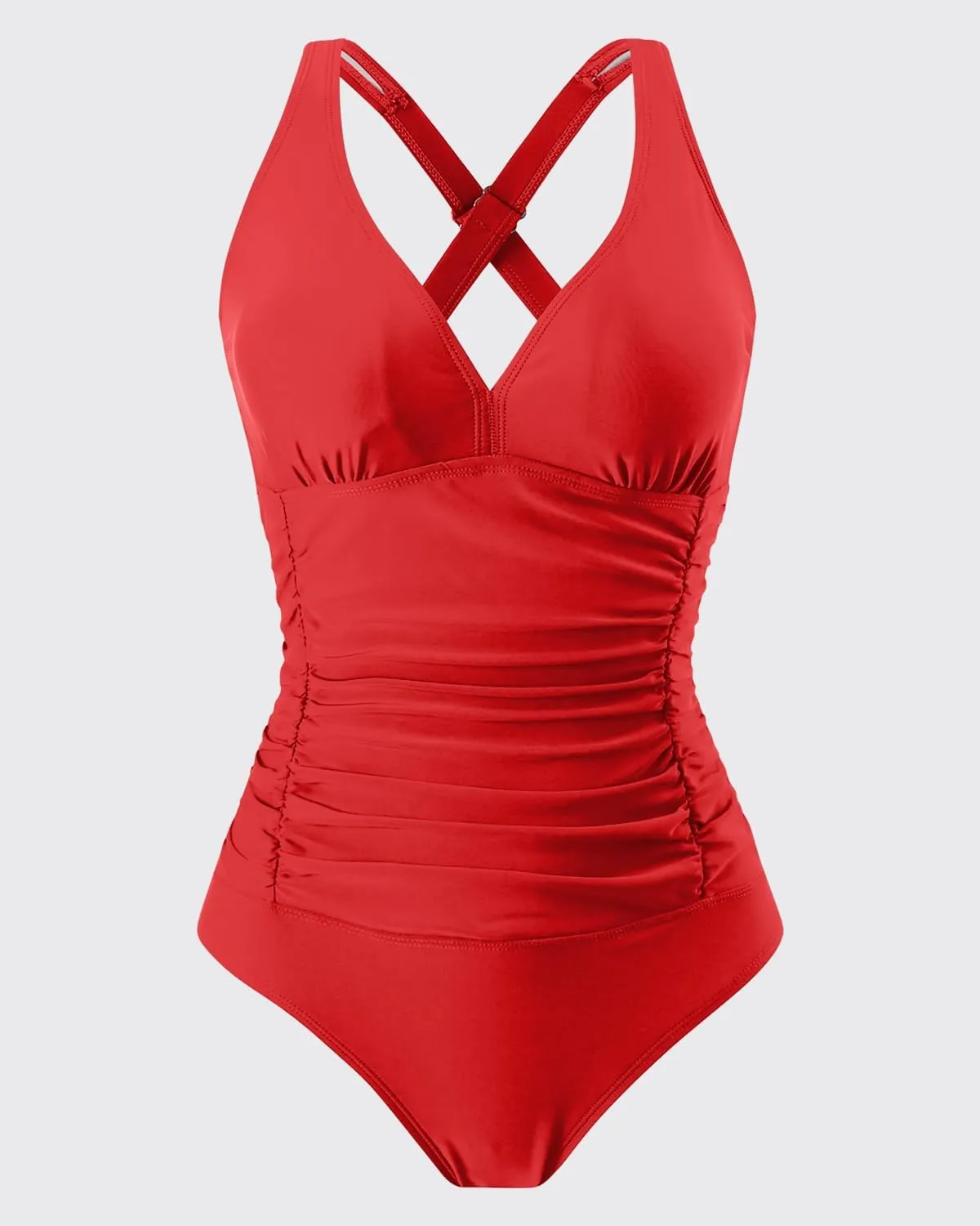 YNIQUE Women's One Piece Bathing Suits Tummy Control Swimsuits V Neck Ruched Slimming Swimwear