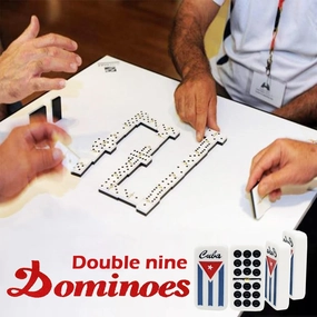YSSER Double Nine Cuban Dominoes Set with Wooden Box – Traditional Fighting Roosters Design – Perfect for Cuban Enthusiasts