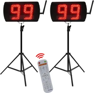 YZ 5 INCH LED Custom Time 12/14/20/24/34 Seconds Shot Clock Countdown Timer Clock for Basketball Game, Portable Shot Clock Timer for Basketball Court, Remote Control Shot Clock Basketball with Buzzer
