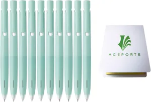 Zebra Blen Retractable Ballpoint Pen, Fine Point 0.5mm, 10 Pack (Black Ink/Mint Green body), Sticky Notes Value Set