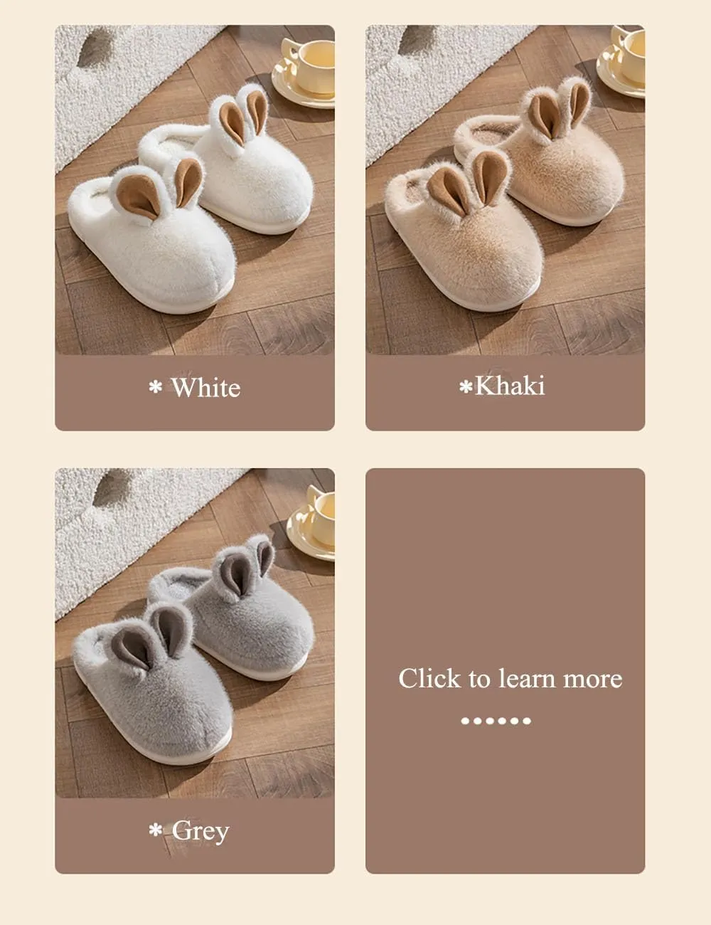 Zureto Bunny Slippers For Women Memory Foam Lndoor House Slippers Plush Women's Rabbit Slippers homes Animal Slippers