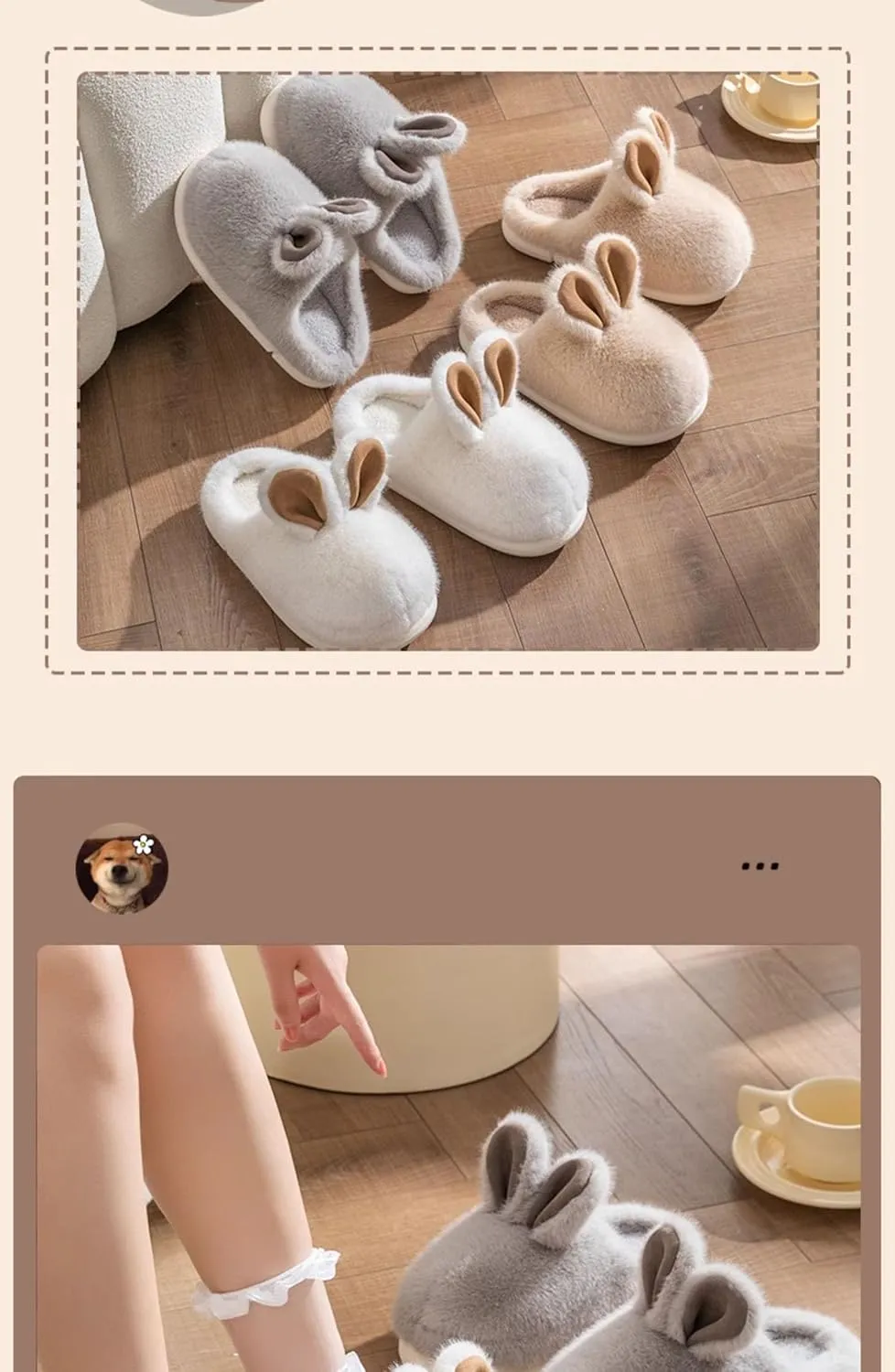 Zureto Bunny Slippers For Women Memory Foam Lndoor House Slippers Plush Women's Rabbit Slippers homes Animal Slippers