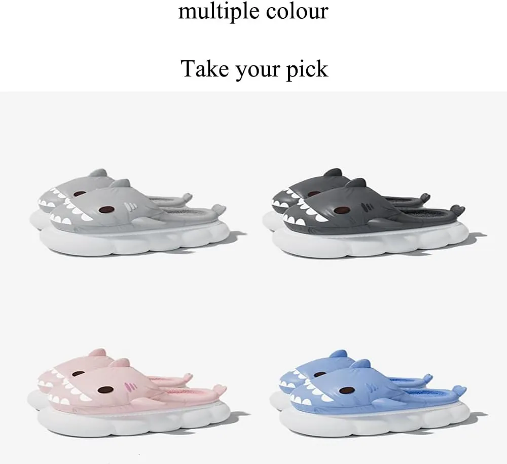 Zureto Shark Slides Winter Christmas New Year Thanksgiving Winter Warm Cozy Adults House Home Winter Shoes