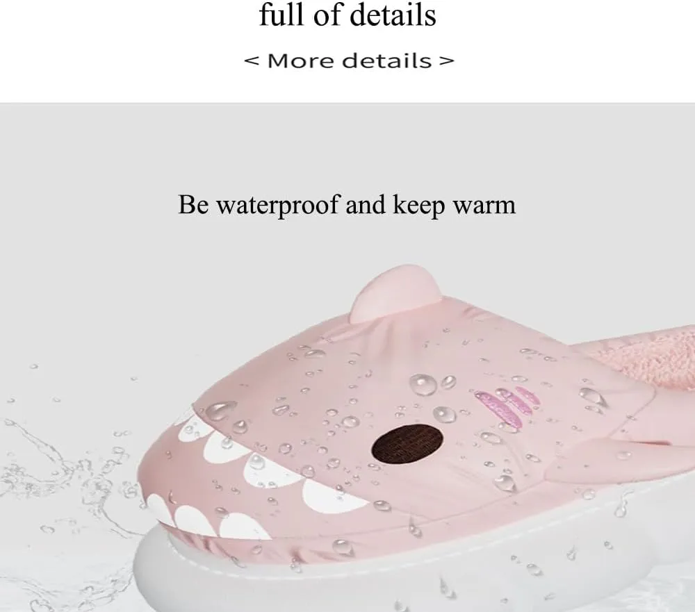 Zureto Shark Slides Winter Christmas New Year Thanksgiving Winter Warm Cozy Adults House Home Winter Shoes